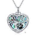 wholesale 925 Sterling Silver Heart Shaped Abalone Shell Tree of Life Paw Print Keepsake Pendant Necklace for Ashes Memorial s-0-0