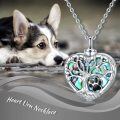 wholesale 925 Sterling Silver Heart Shaped Abalone Shell Tree of Life Paw Print Keepsake Pendant Necklace for Ashes Memorial s-0-5