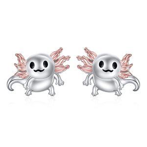 Sterling Silver Axolotl Earrings-0