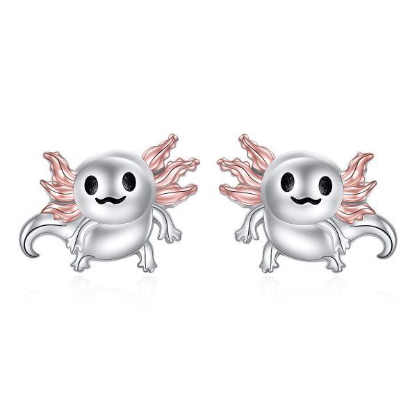 Sterling Silver Axolotl Earrings-0