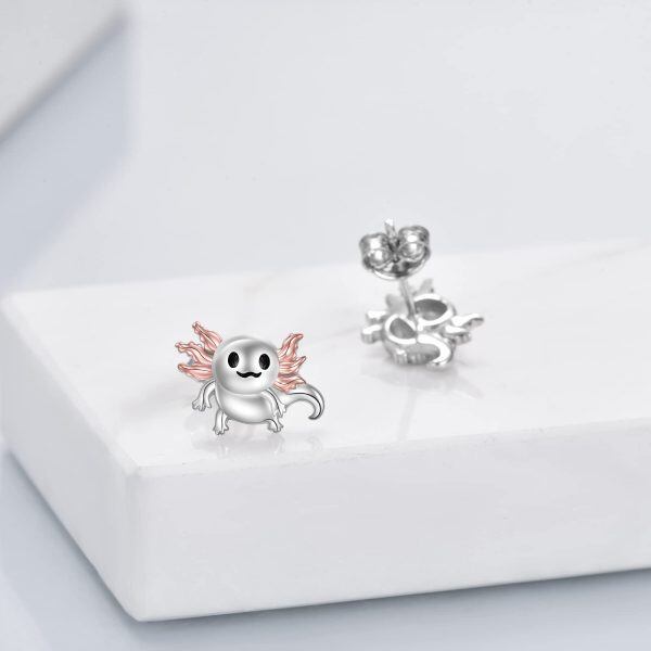 Sterling Silver Axolotl Earrings-2