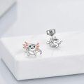 wholesale 925 Sterling Silver Axolotl Stud Earrings with Pink Accents for Women-0-2