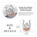 wholesale 925 Sterling Silver & Gold Plated Horseshoe with Roses Pendant Necklaces for Women-0-4