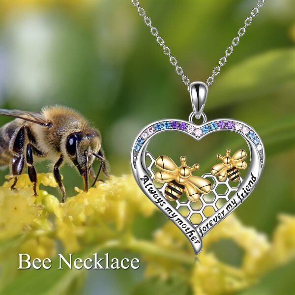 Sterling Silver Bee Necklace-4