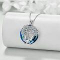 wholesale 925 Sterling Silver Blue Crystal Tree of Life Pentagram Pendant Necklace-0-2