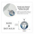 wholesale 925 Sterling Silver Blue Crystal Tree of Life Pentagram Pendant Necklace-0-4
