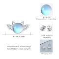 wholesale 925 Sterling Silver Cat Ear Shape Blue Opalite Stud Earrings for Women-0-1