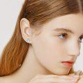 wholesale 925 Sterling Silver Cat Ear Shape Blue Opalite Stud Earrings for Women-0-4