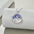 wholesale 925 Sterling Silver Abalone Shell & Cubic Zirconia Mountain Pendant Necklace for Women - Nature Inspired Gifts for Hikers and Climbers-0-3