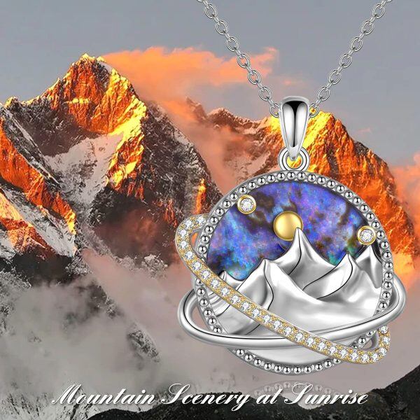 Sterling Silver Mountain Necklace-5