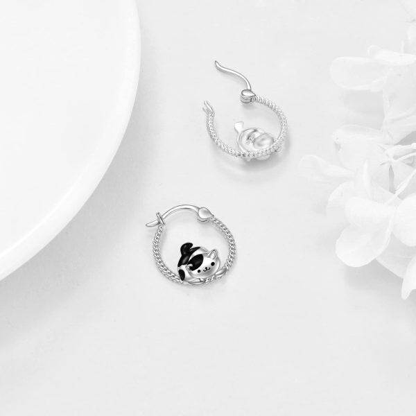 Sterling Silver Cat Earrings-4