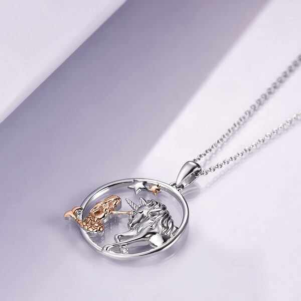 Sterling Silver Mermaid Unicorn Necklace-2