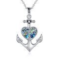 wholesale 925 Sterling Silver Tree of Life Heart Anchor Pendant Necklace for Women Girls-0-0