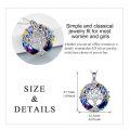 wholesale 925 Sterling Silver Rainbow Crystal Tree of Life Pendant Necklace for Women-0-2