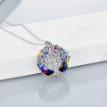 wholesale 925 Sterling Silver Rainbow Crystal Tree of Life Pendant Necklace for Women-0-4
