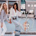 wholesale 925 Sterling Silver Rose Gold & White Enamel Love Couple in Heart Shape Pendant Necklace for Women-0-5