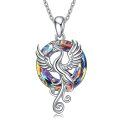 wholesale 925 Sterling Silver Rainbow Crystal Swan Pendant Necklace for Women-0-0