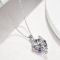 wholesale 925 Sterling Silver Rainbow Crystal Swan Pendant Necklace for Women-0-3