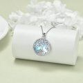 wholesale 925 Sterling Silver Round Tree of Life Moonstone Pendant Necklace for Women-0-2