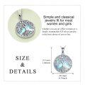 wholesale 925 Sterling Silver Round Tree of Life Moonstone Pendant Necklace for Women-0-5