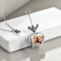 wholesale 925 Sterling Silver Heart-Shaped Tree of Life Photo Locket Urn Pendant Necklace with Chain and Fill Kit-0-2