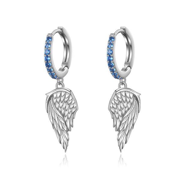 Sterling Silver Angel Wings Earrings-0