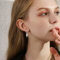 wholesale 925 Sterling Silver Angel Wing Blue Crystal Dangle Hoop Earrings for Women-0-1