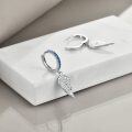 wholesale 925 Sterling Silver Angel Wing Blue Crystal Dangle Hoop Earrings for Women-0-3