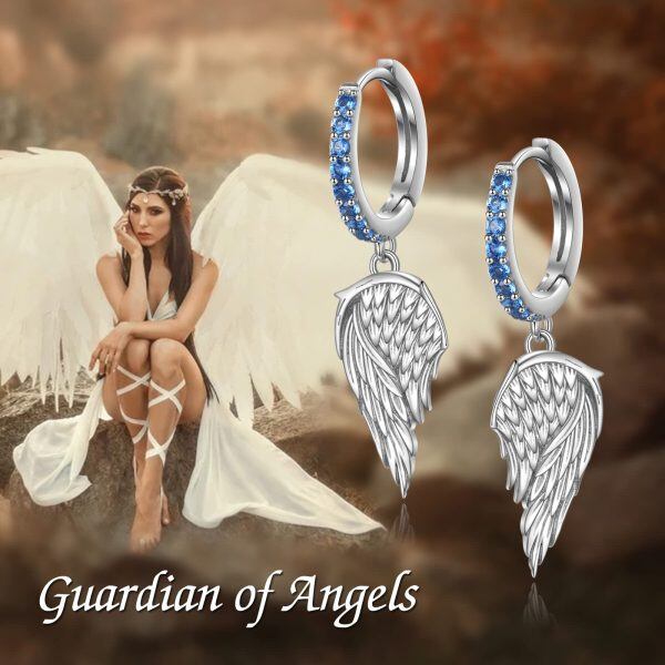 Sterling Silver Angel Wings Earrings-4