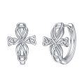 wholesale 925 Sterling Silver Celtic Knot Cross Huggie Hoop Earrings for Women-0-0