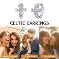 wholesale 925 Sterling Silver Celtic Knot Cross Huggie Hoop Earrings for Women-0-5