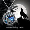 wholesale 925 Sterling Silver Abalone Shell Wolf Memorial Cremation Jewelry Urn Keepsake Pendant Necklace for Ashes with Funnel and Chain 36 - Gift Boxed-0-4