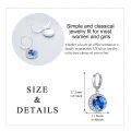 wholesale 925 Sterling Silver Round Blue Marble Gold Stars Dangle Earrings for Women Girls -0-4
