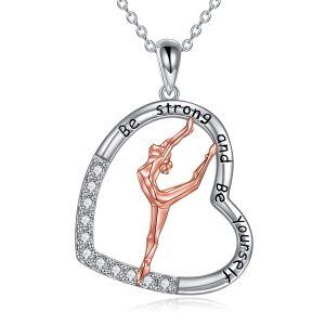 Sterling Silver Gymnastics Necklace-0