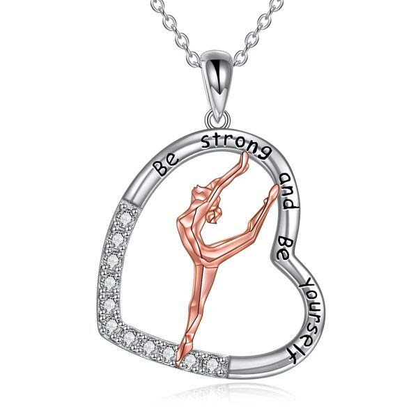 Sterling Silver Gymnastics Necklace-0