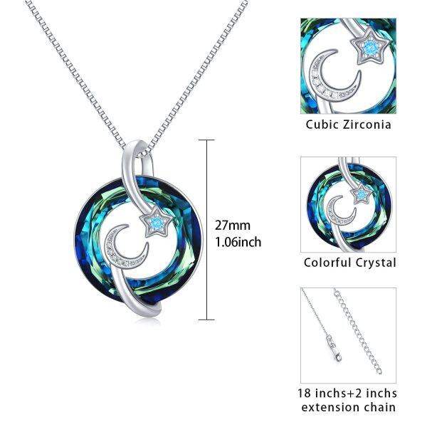 Sterling Silver Moon And Star Necklace-5