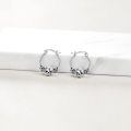 wholesale 925 Sterling Silver Skull Hoop Earrings with Rose Details for Women-0-2