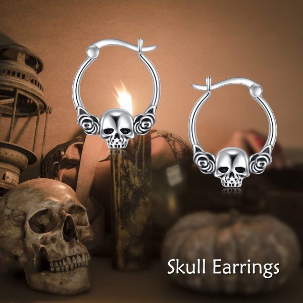 Sterling Silver Skull Earrings-4