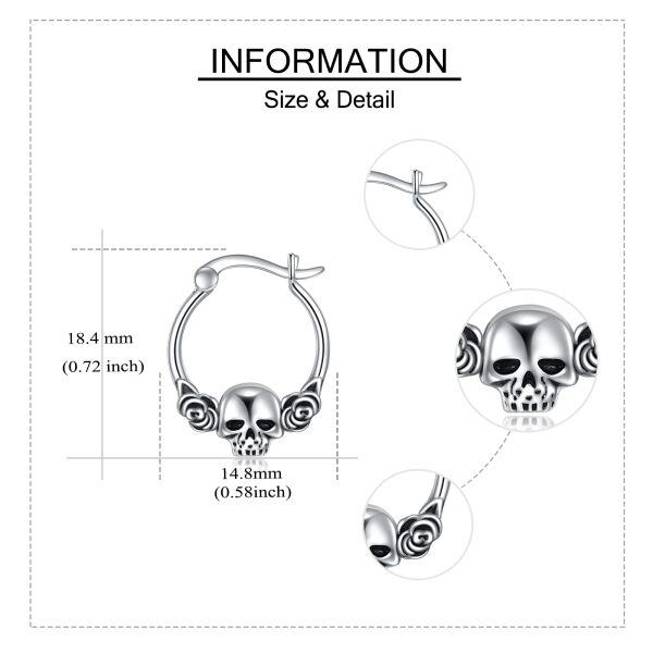 Sterling Silver Skull Earrings-5