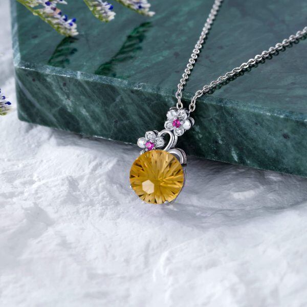 Sterling Silver Flower Necklace-1