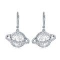 wholesale 925 Sterling Silver CZ Saturn Drop Earrings-0-0