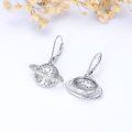 wholesale 925 Sterling Silver CZ Saturn Drop Earrings-0-3