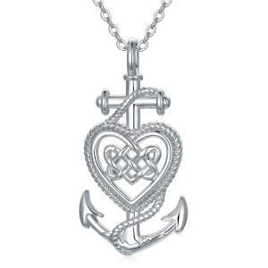 Sterling Silver Celtic Anchor Necklace-0