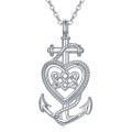 wholesale 925 Sterling Silver Heart Knot Rope Anchor Pendant Necklace for Women Men Gifts-0-0
