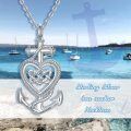 wholesale 925 Sterling Silver Heart Knot Rope Anchor Pendant Necklace for Women Men Gifts-0-5