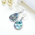 wholesale 925 Sterling Silver Abalone Shell Filigree Dragonfly Teardrop Dangle Earrings-0-2