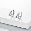wholesale 925 Sterling Silver Opal Triquetra Heart Huggie Earrings for Women-0-1