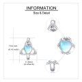 wholesale 925 Sterling Silver Opal Triquetra Heart Huggie Earrings for Women-0-3