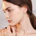 wholesale 925 Sterling Silver Opal Triquetra Heart Huggie Earrings for Women-0-5