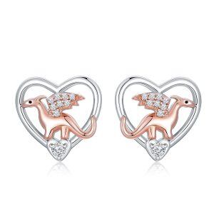 Sterling Silver Dinosaur Earrings-0